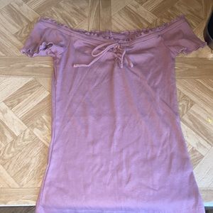 purple off the shoulder top